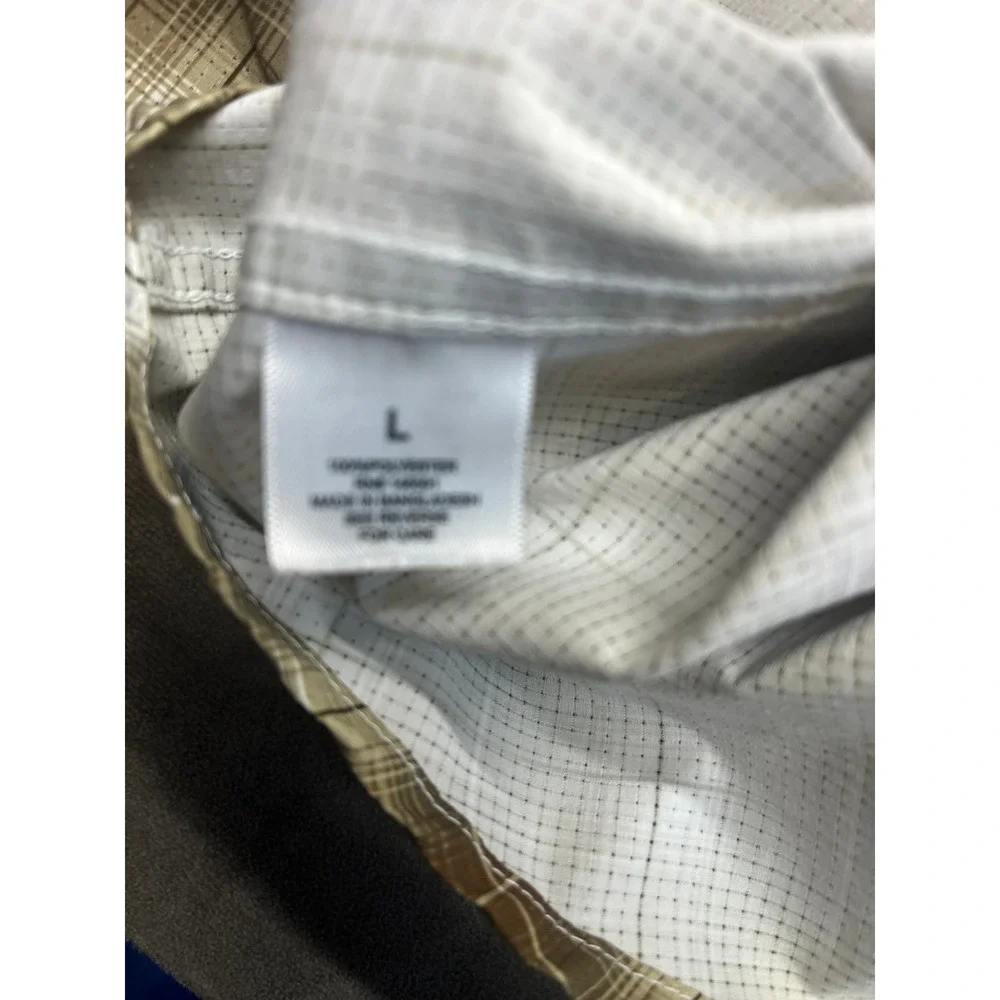Drake Waterfowl Wingshooter Shirt Mens Large Brown Plaid Pearl Snap‎ Fishing L